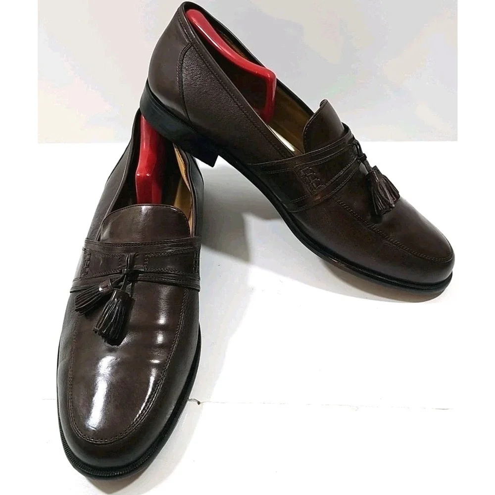 Johnston & Murphy ~Men's Size 11.5M~ Brown Tassel Leather Loafers Shoes #15 2206